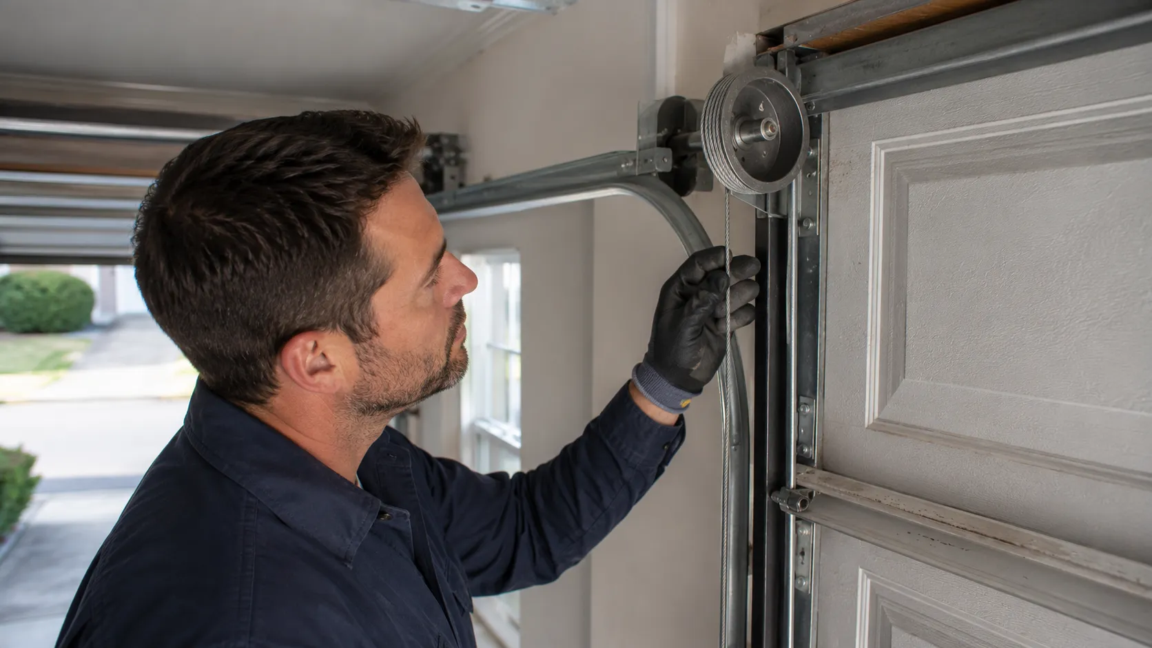 Garage door detail illustrating is your austin garage door worth fixing, or time to replace it