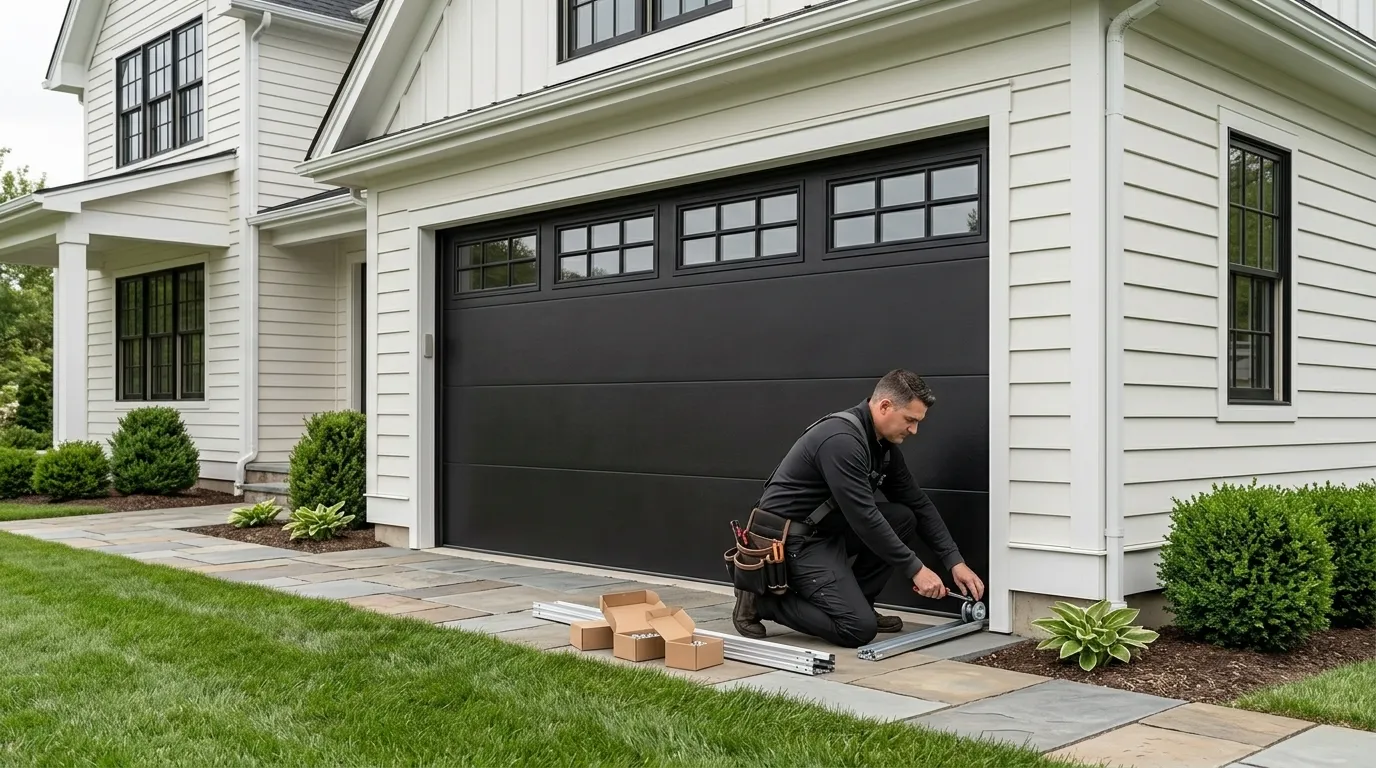 Sectional steel garage door