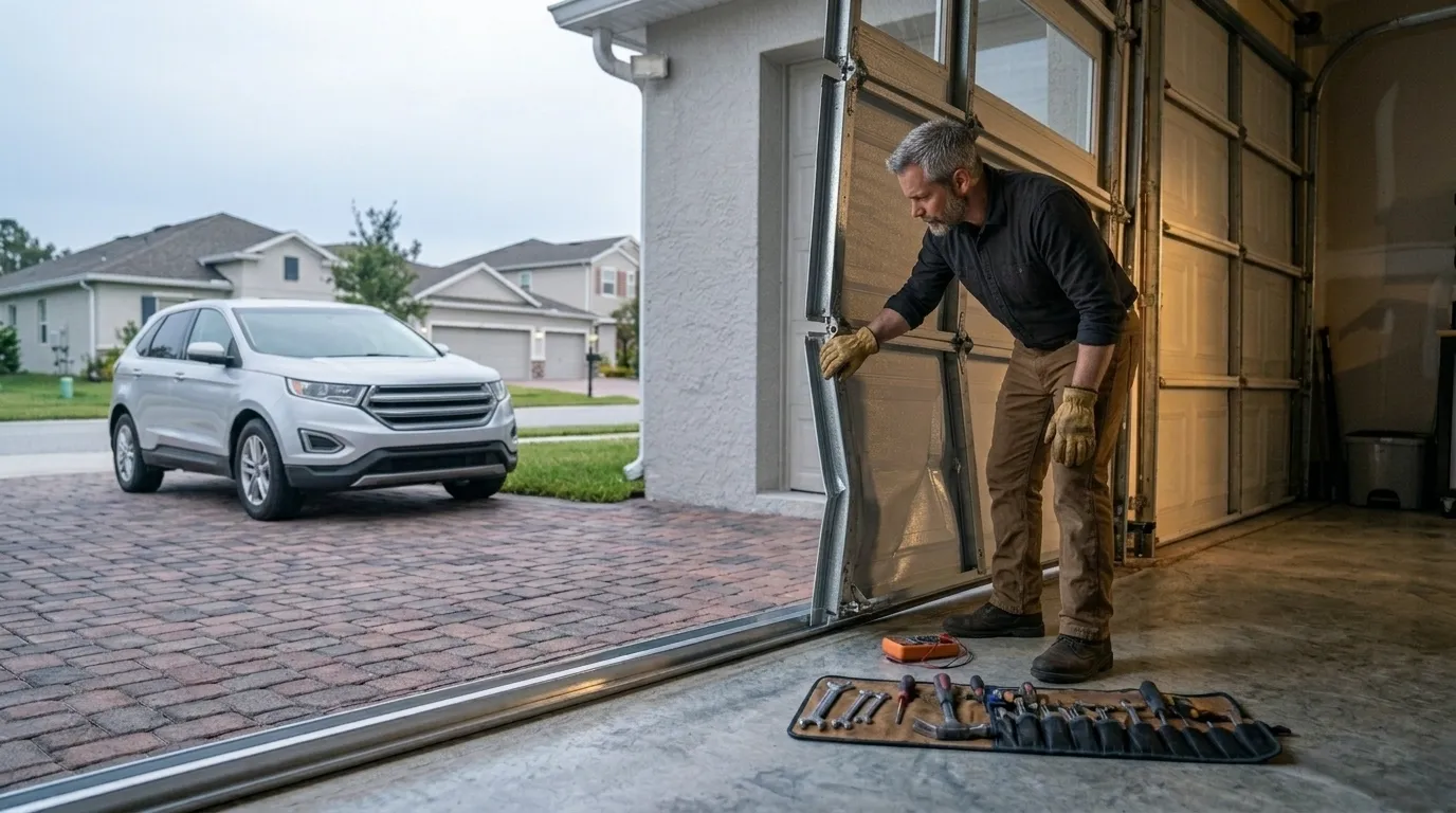 When a Barton Creek Garage Door Jumps Its Track in Austin